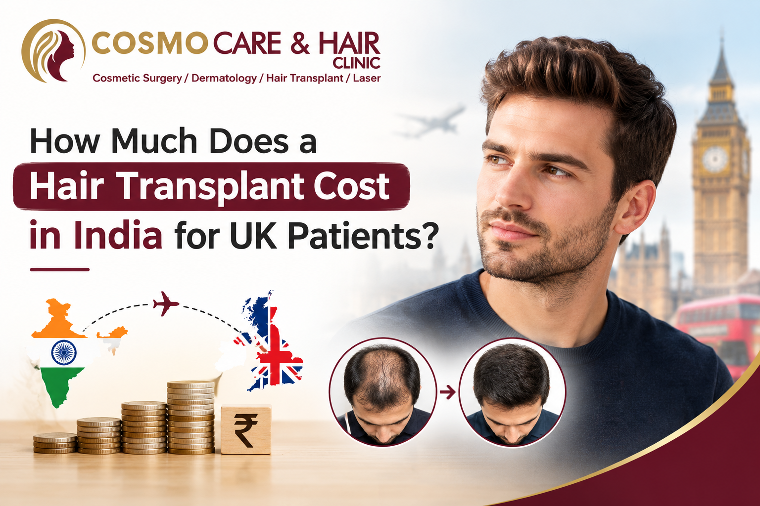 Hair Transplant Cost in India for UK Patients